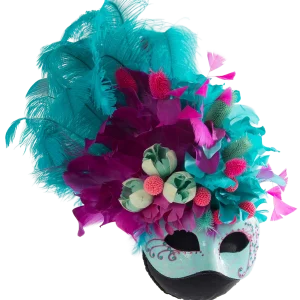 Máscara Tropical · Fucsia & Turquesa
