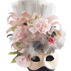 Máscara Floral Veneciana · Rosa Empolvado